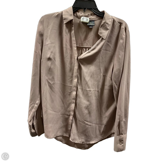 Blouse Long Sleeve By Worthington In Brown, Size: M