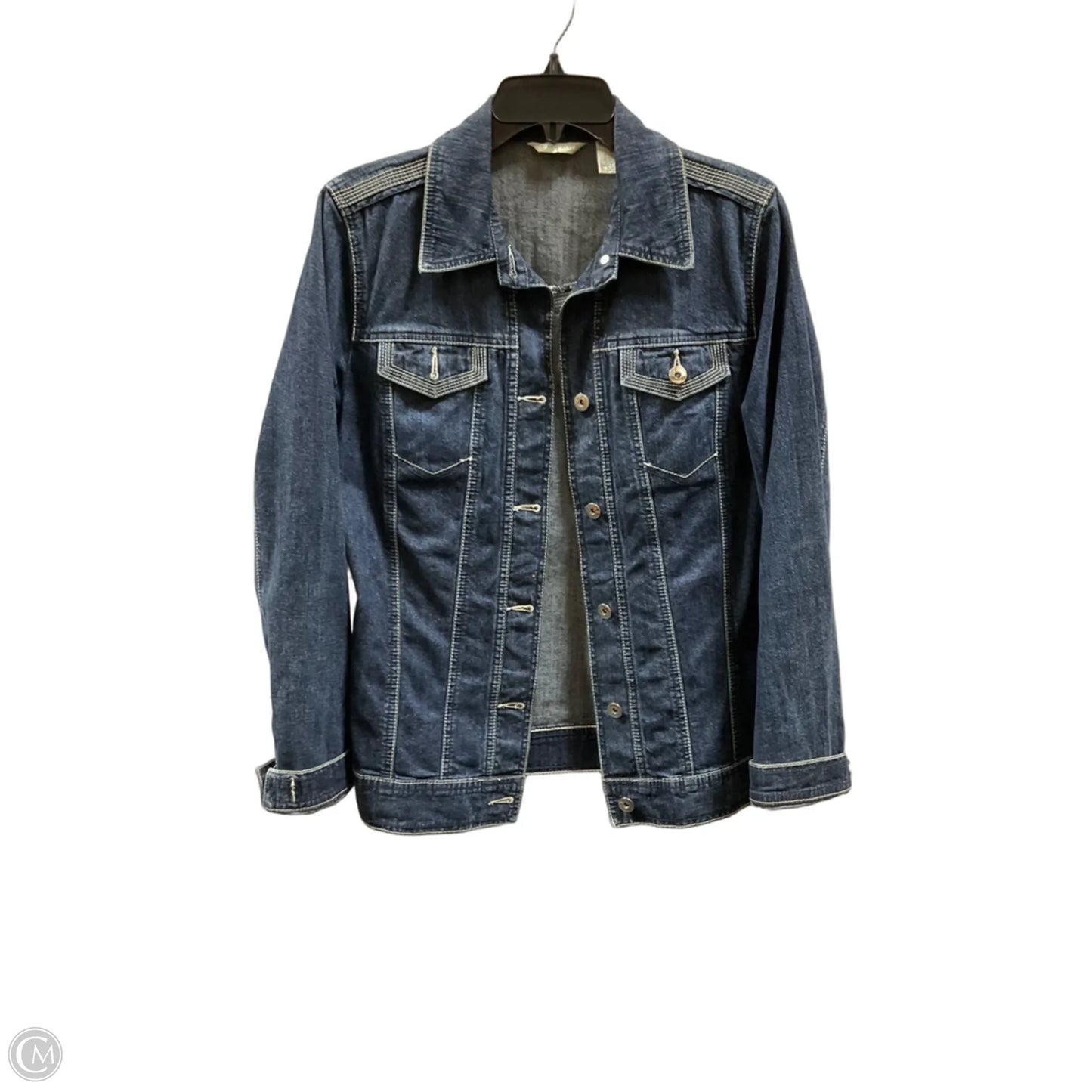 Jacket Denim By Laura Ashley In Blue Denim, Size: M
