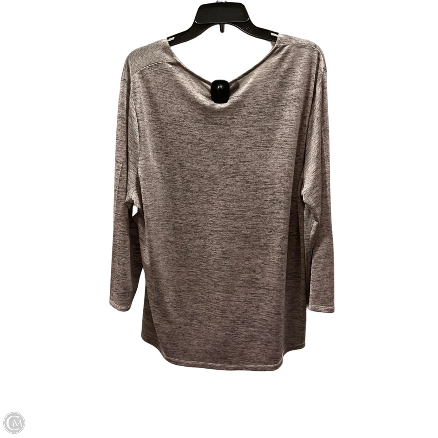 Top 3/4 Sleeve By Chicos In Grey & Purple, Size: Xl