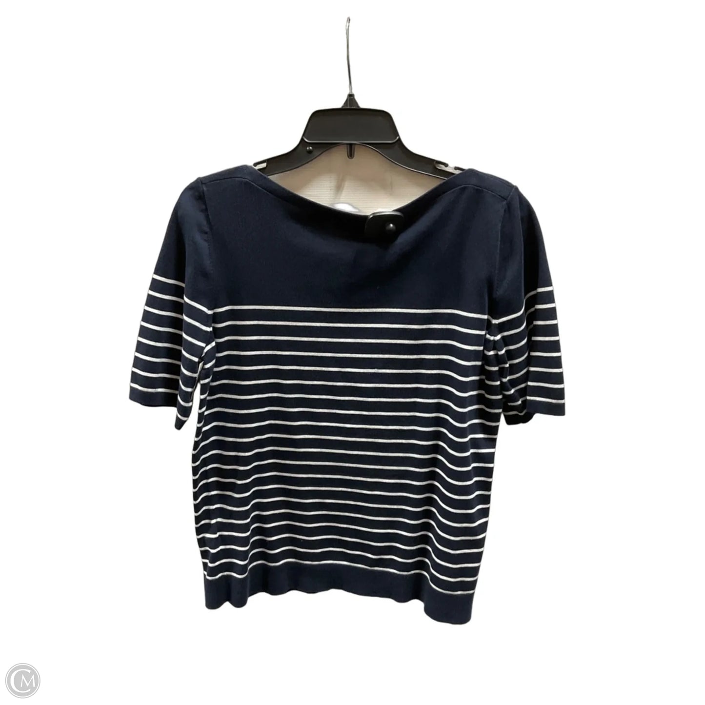 Top Short Sleeve By Banana Republic In Navy, Size: L
