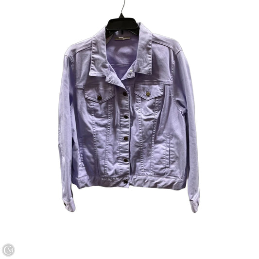 Jacket Denim By Woman Within In Purple, Size: 18