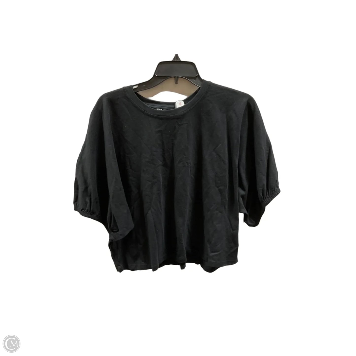 Top Short Sleeve By Zara In Black, Size: M