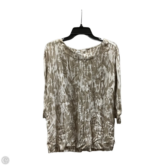 Top 3/4 Sleeve By Pure Jill In Brown & White, Size: S
