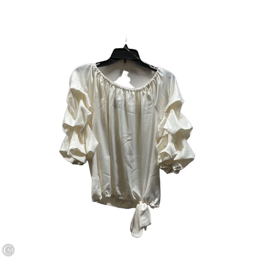 Top Short Sleeve By Cmf In Cream, Size: L