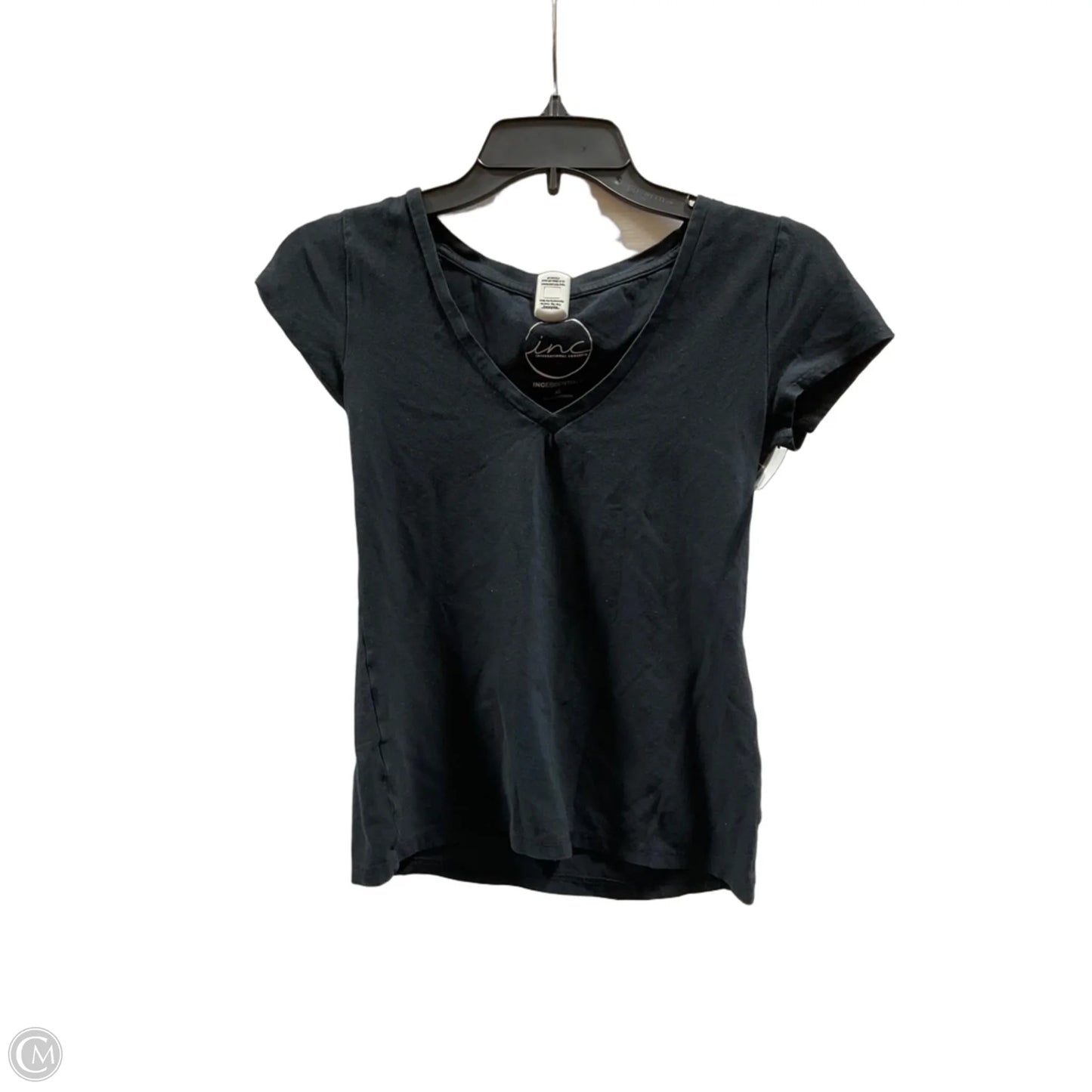 Top Short Sleeve Basic By International Concepts In Black, Size: Xs