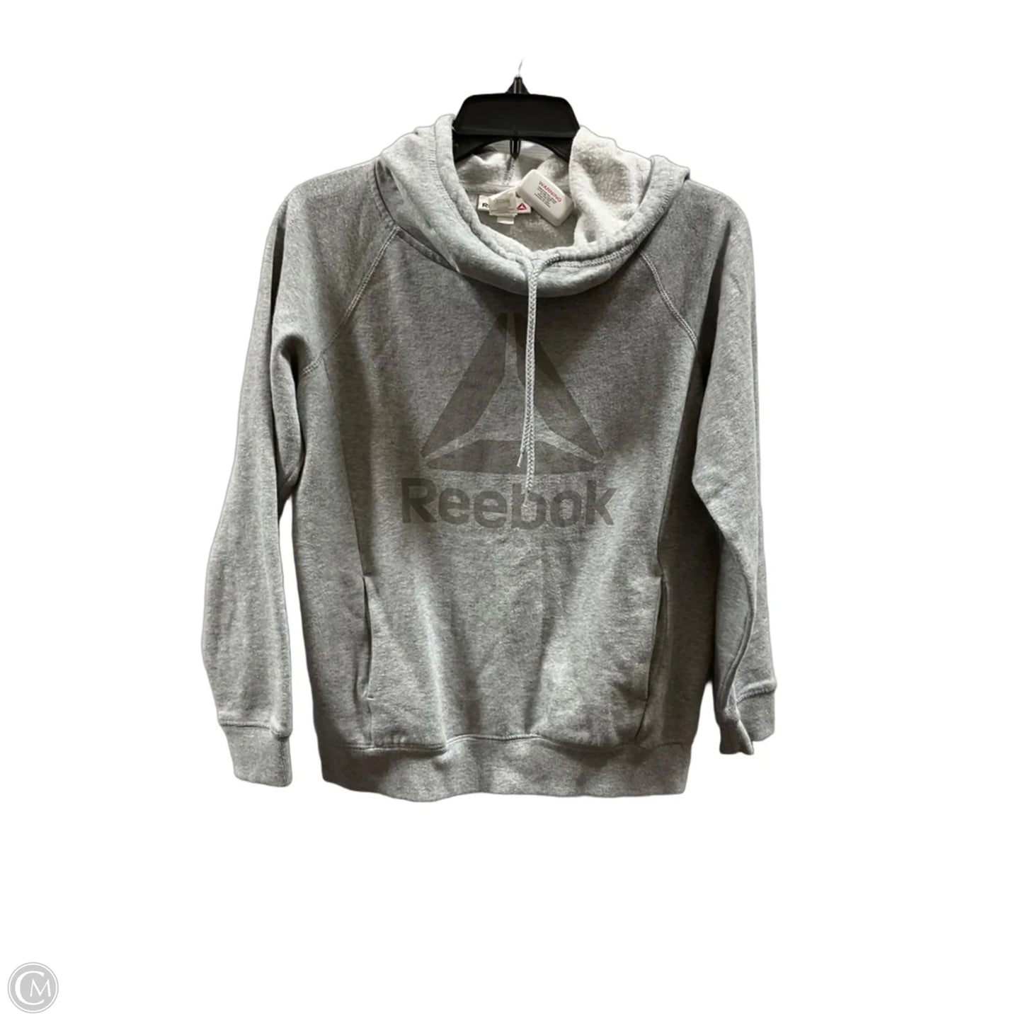 Athletic Sweatshirt Hoodie By Reebok In Grey, Size: S