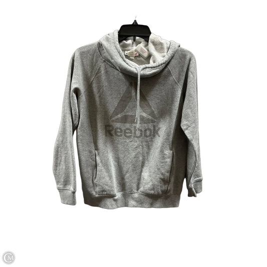 Athletic Sweatshirt Hoodie By Reebok In Grey, Size: S
