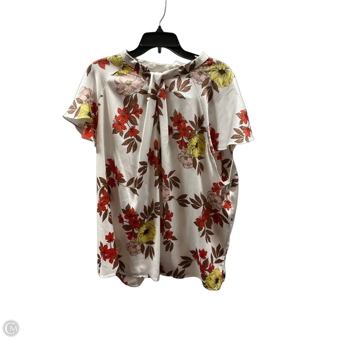 Top Short Sleeve By Liz Claiborne In Floral Print, Size: 2x