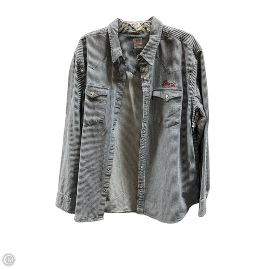 Blouse Long Sleeve By Levis In Striped Pattern, Size: Xl