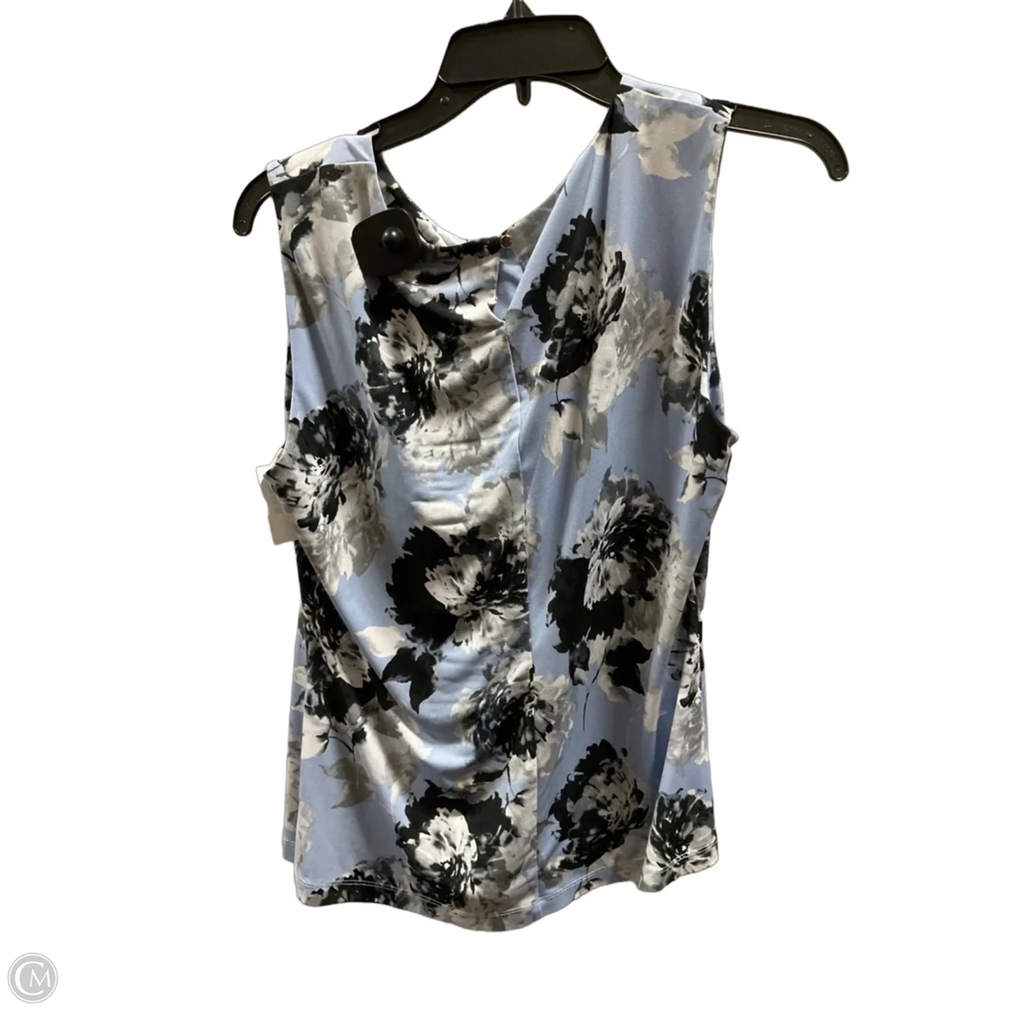 Top Sleeveless By Calvin Klein In Floral Print, Size: L
