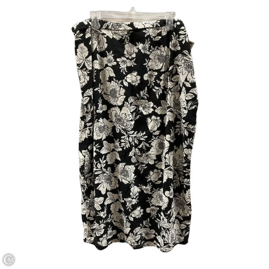 Skirt Midi By Old Navy In Black & Cream, Size: Xl
