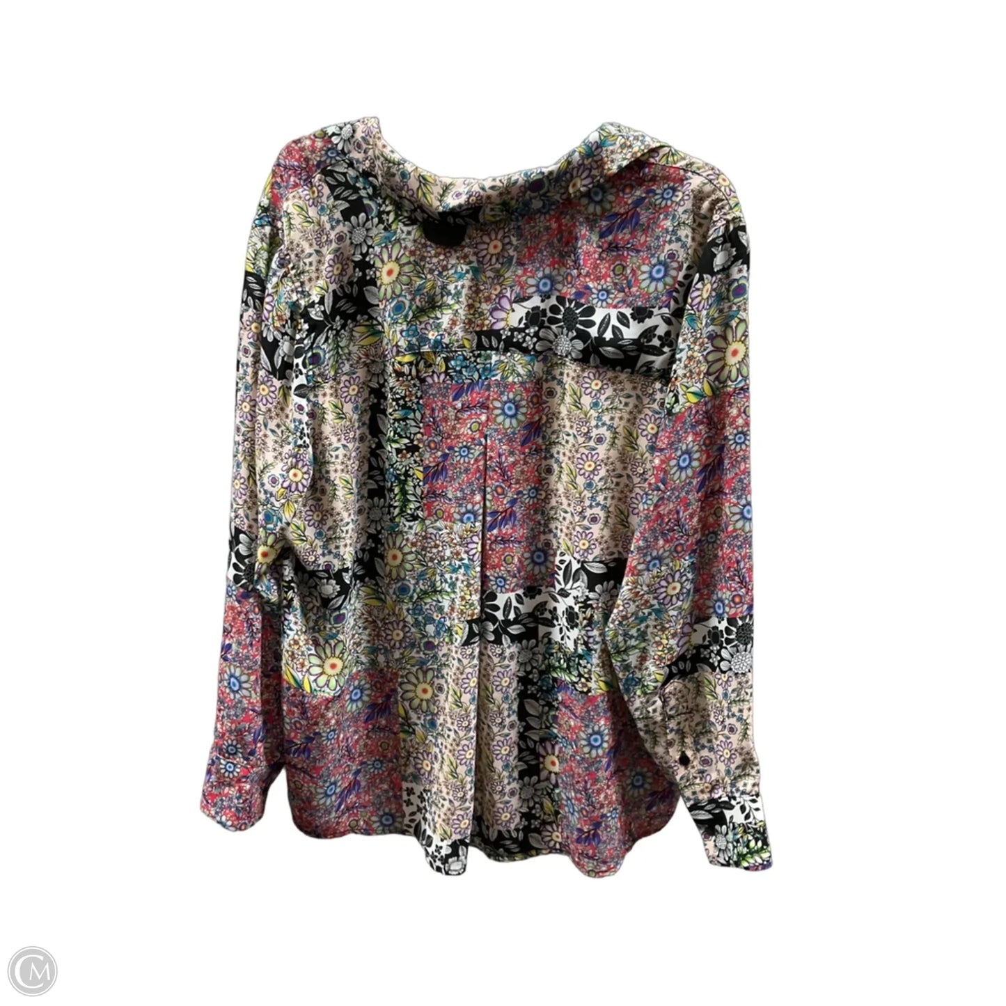 Blouse Long Sleeve By Jones New York In Floral Print, Size: 1x