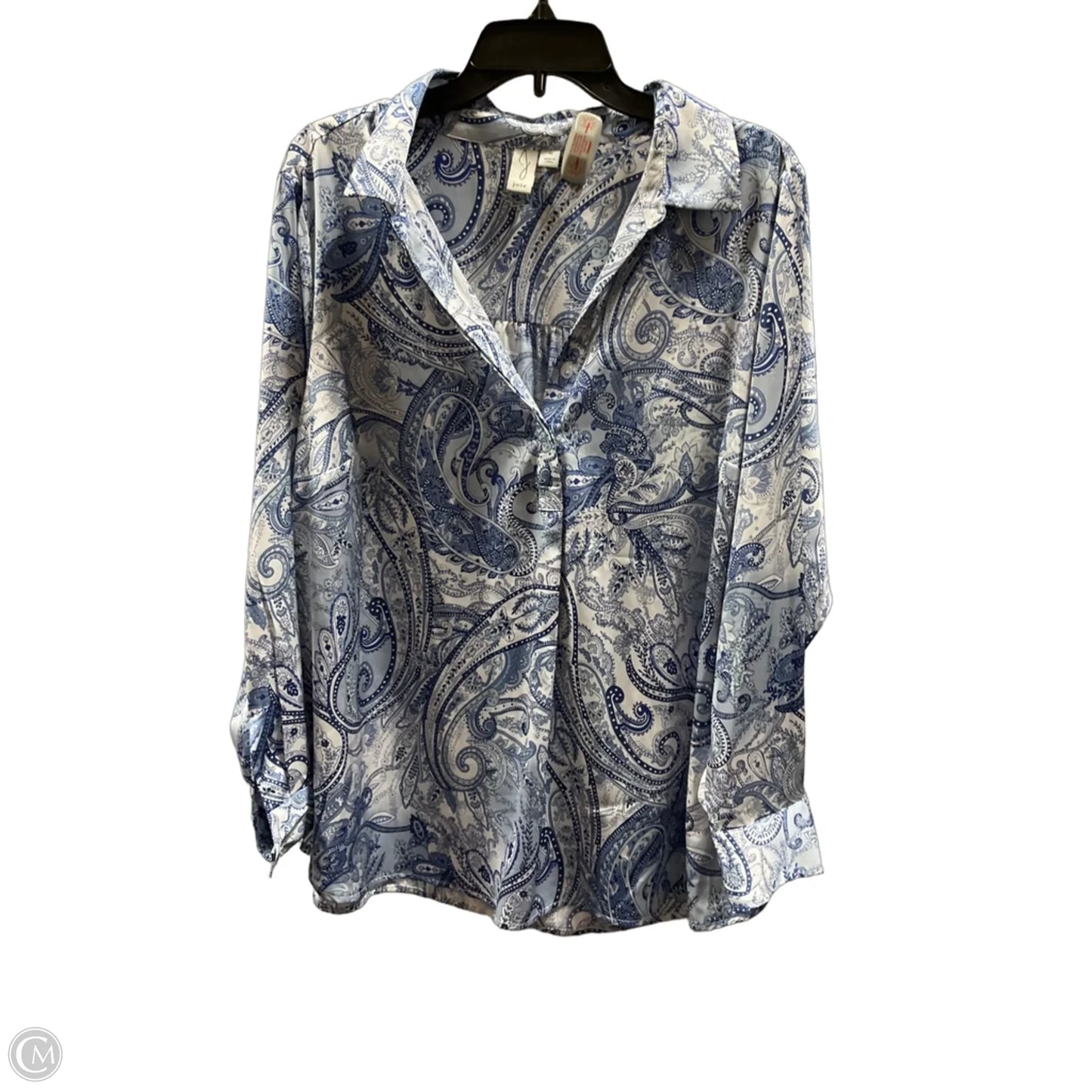 Blouse Long Sleeve By Joie In Paisley Print, Size: 1x