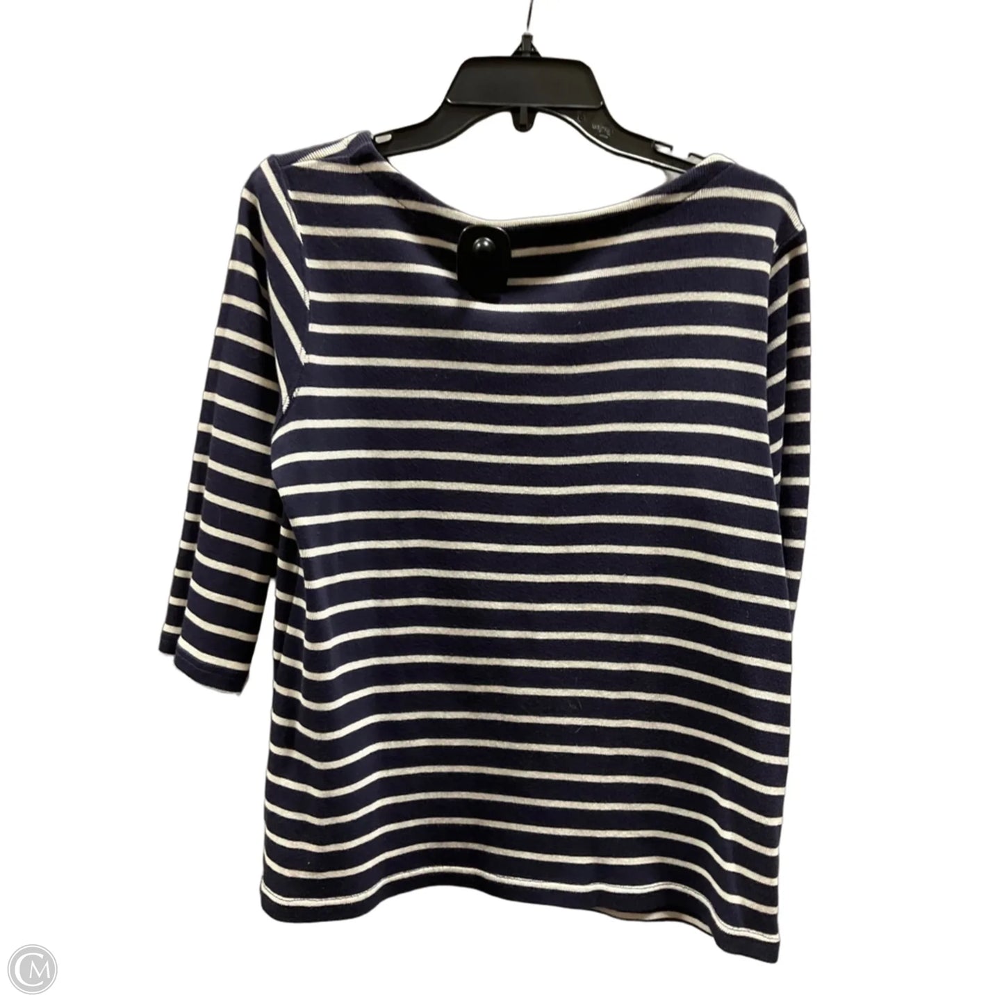 Top 3/4 Sleeve By L.l. Bean In Striped Pattern, Size: L