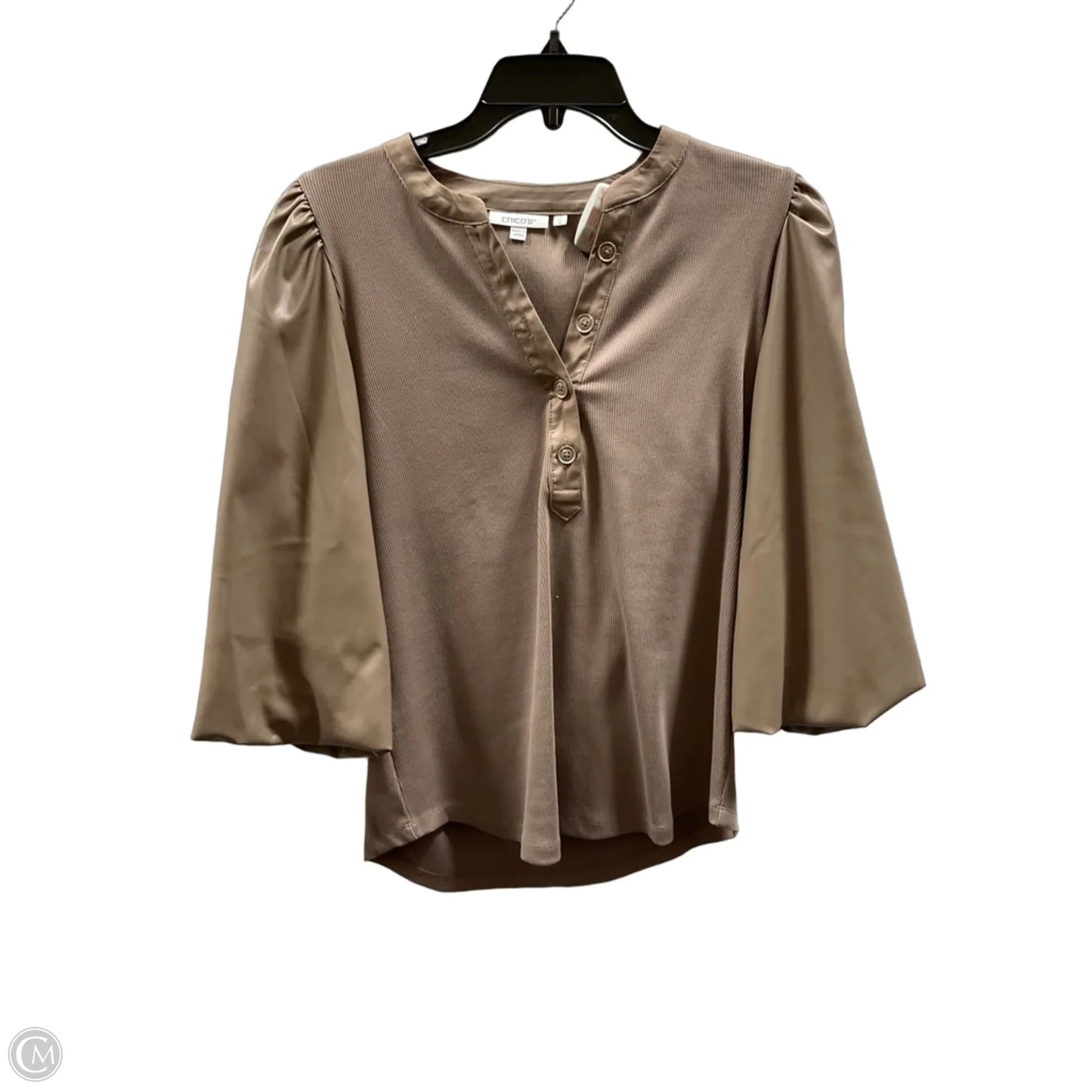 Top 3/4 Sleeve By Chicos In Brown, Size: M