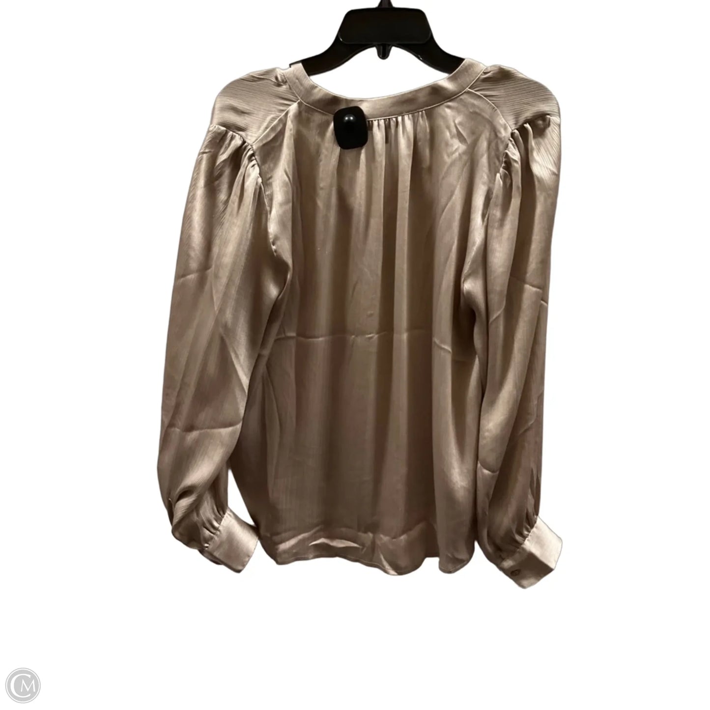 Blouse Long Sleeve By Banana Republic In Tan, Size: M
