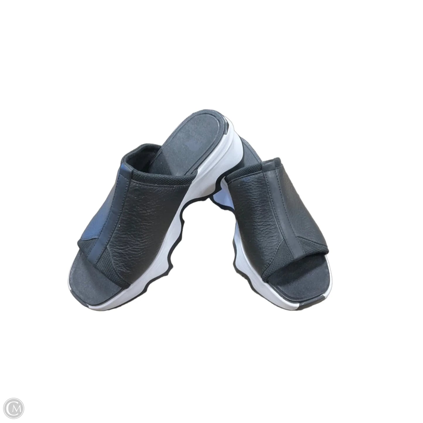 Sandals Heels Platform By Sorel In Black & White, Size: 8.5