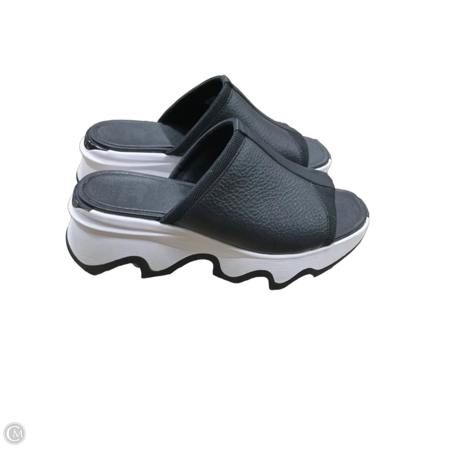 Sandals Heels Platform By Sorel In Black & White, Size: 8.5