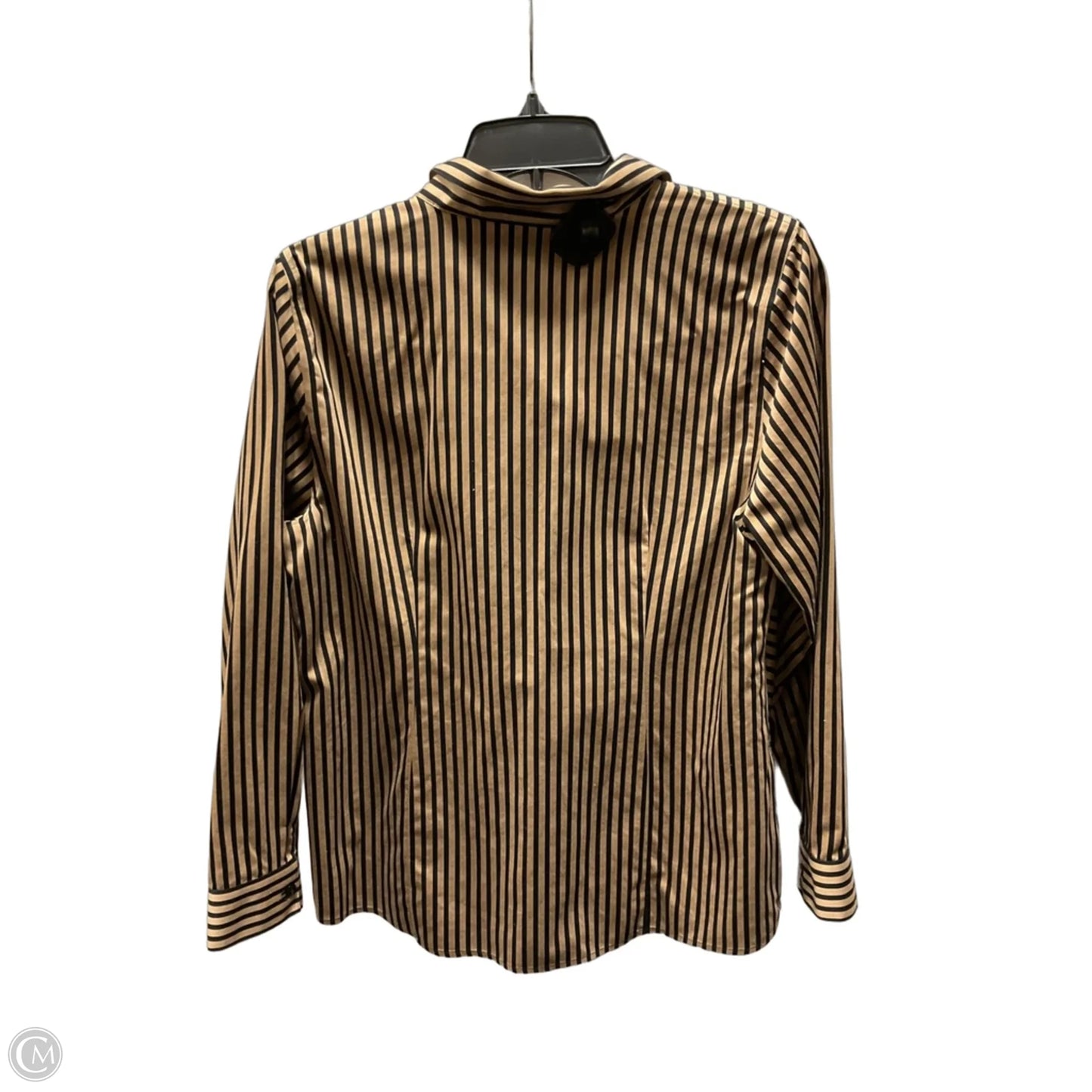 Blouse Long Sleeve By Chicos In Striped Pattern, Size: M