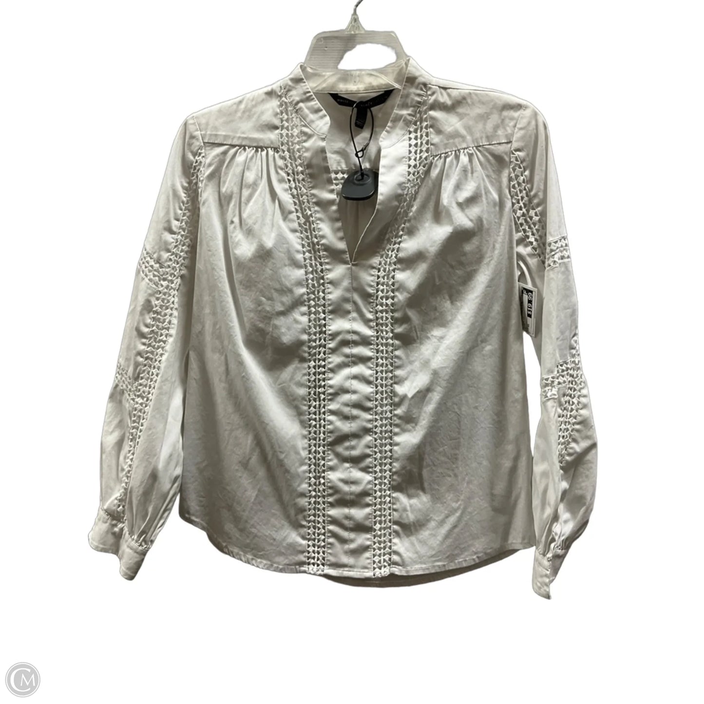 Blouse Long Sleeve By White House Black Market In White, Size: Xs