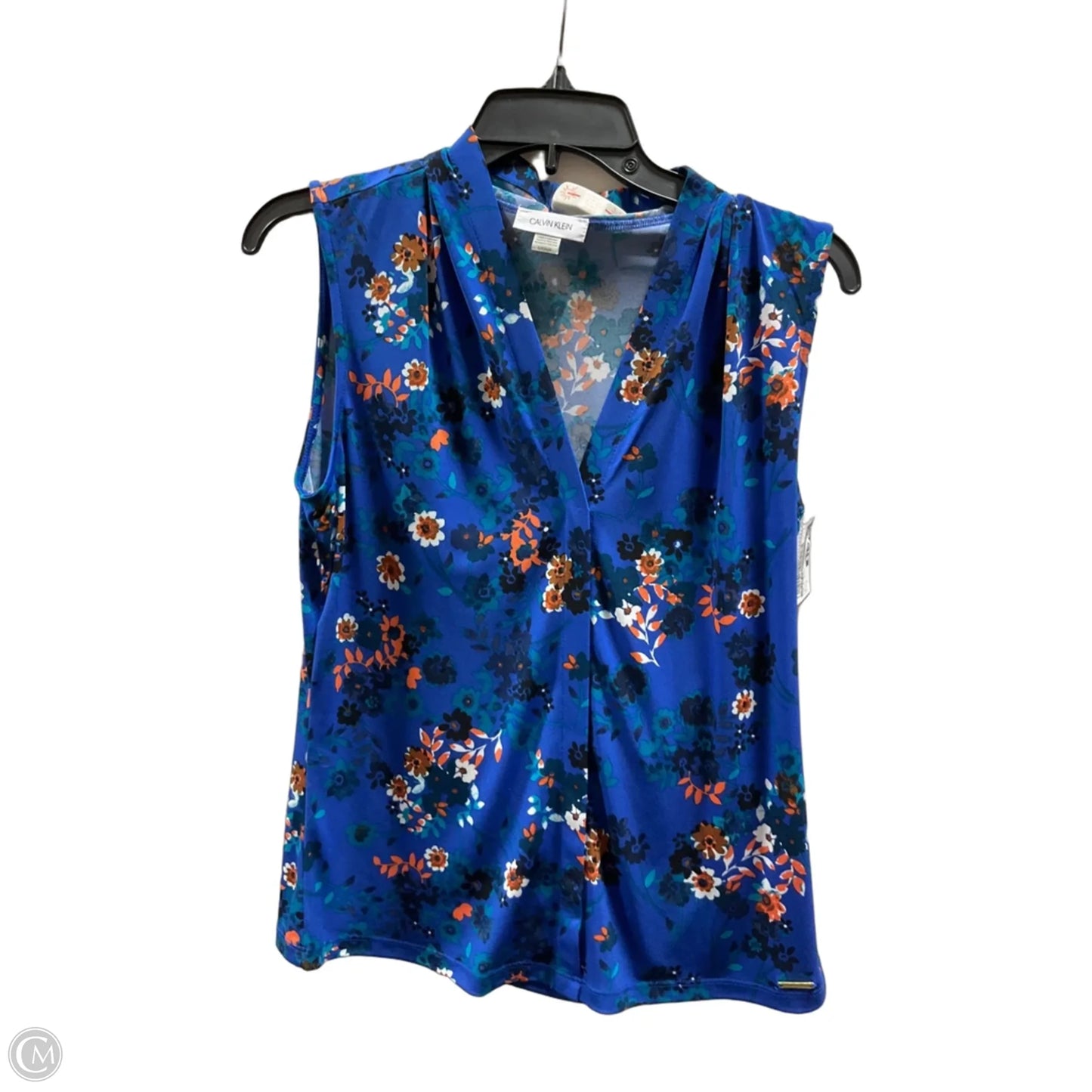Top Sleeveless By Calvin Klein In Floral Print, Size: S