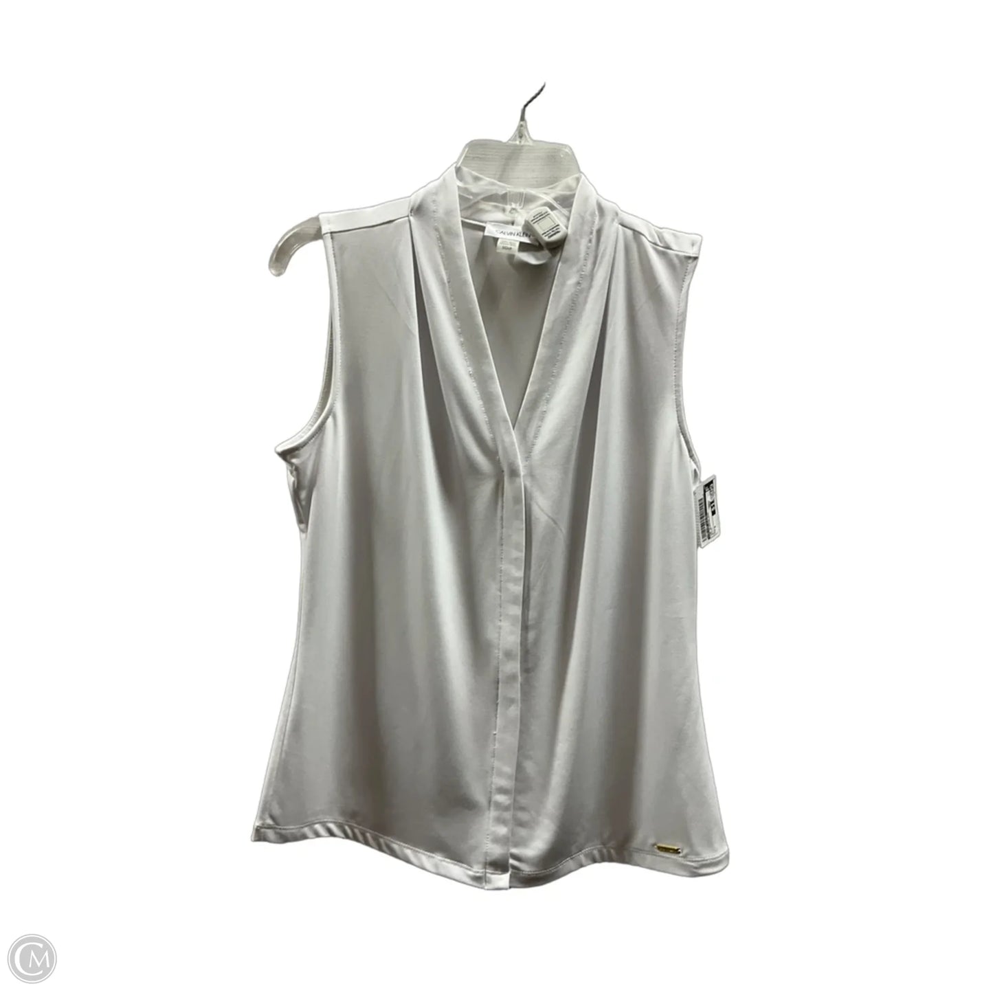Top Sleeveless By Calvin Klein In White, Size: S