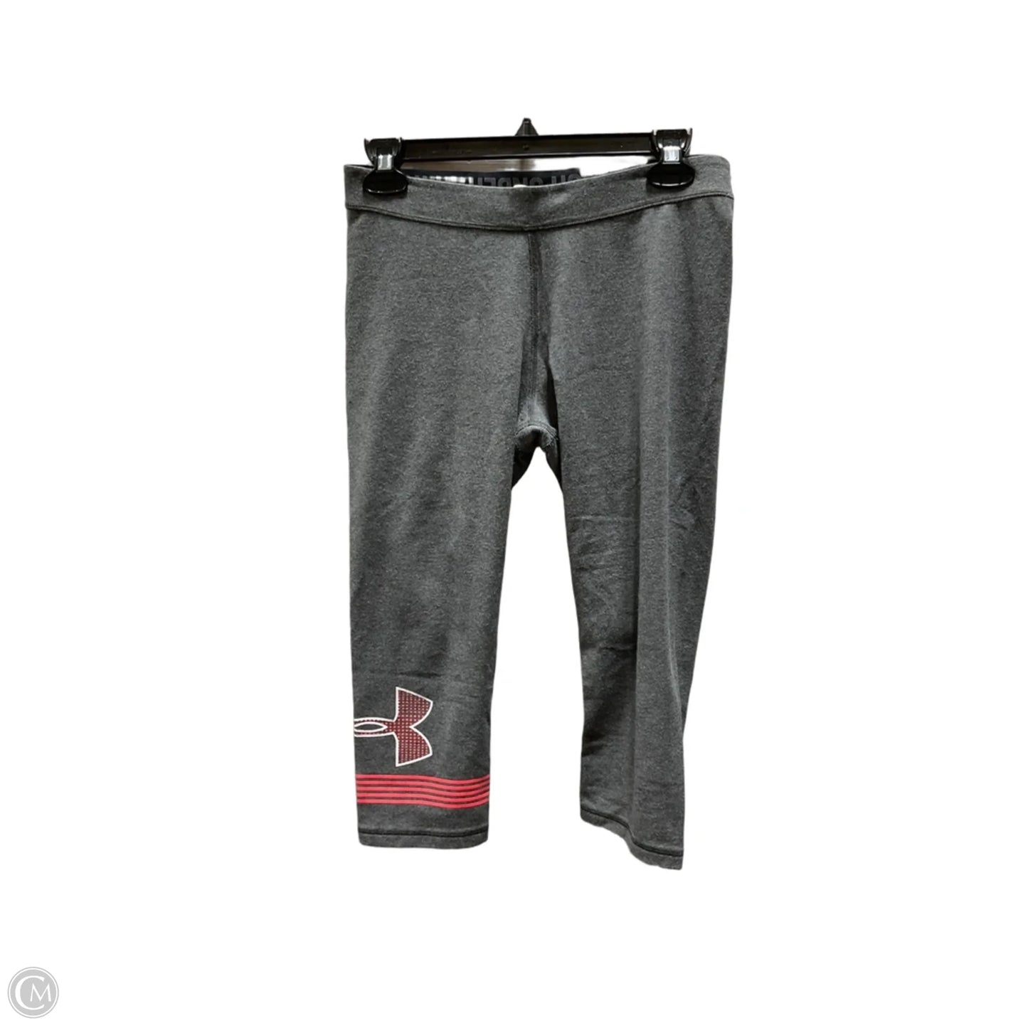 Athletic Leggings Capris By Under Armour In Grey & Pink, Size: M