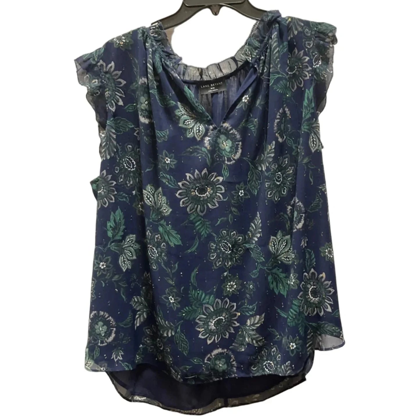 Top Sleeveless By Lane Bryant In Blue & Green, Size: Xxl