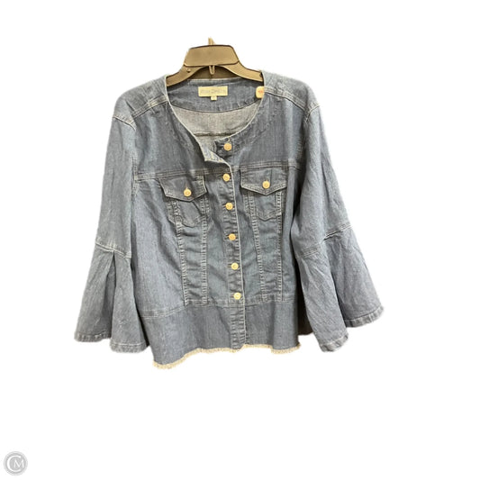 Jacket Denim By Clothes Mentor In Blue Denim, Size: 3x