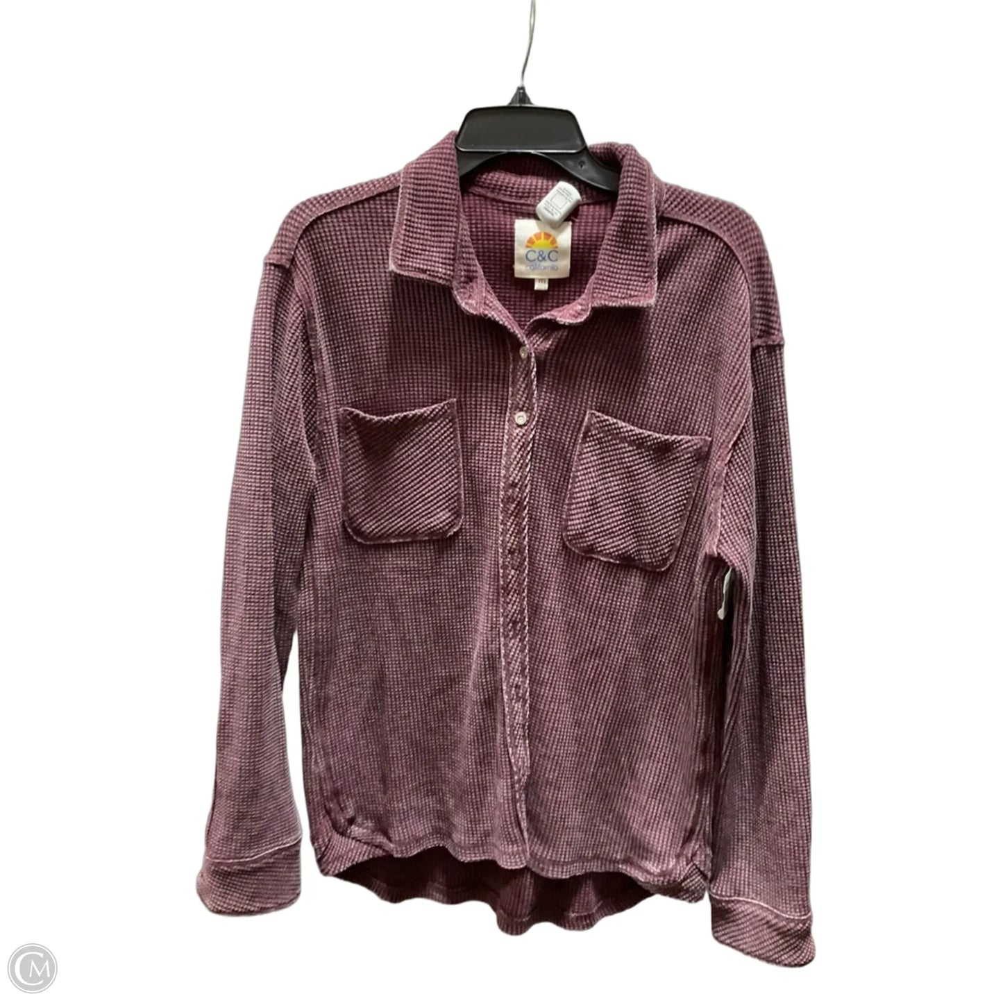 Blouse Long Sleeve By C And C In Purple, Size: M