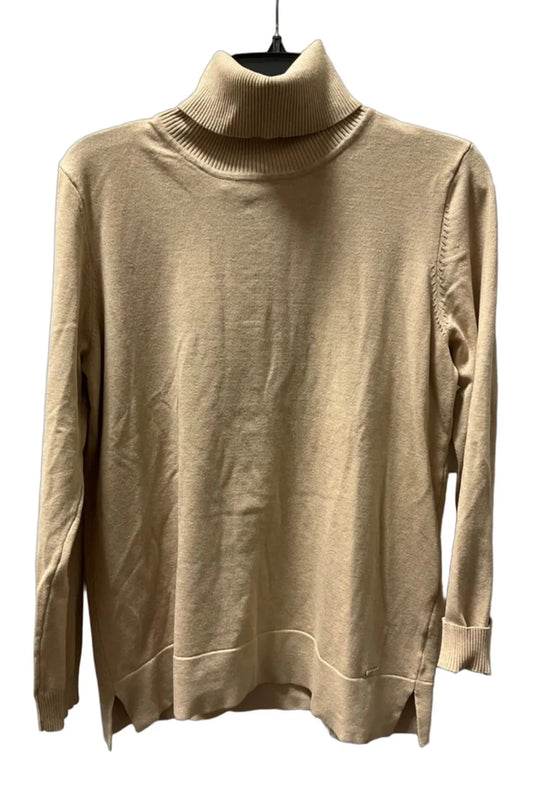 Top Long Sleeve By Calvin Klein In Tan, Size: M