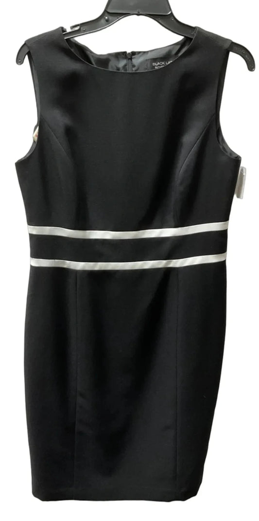Dress Casual Midi By Black Label In Black & White, Size: M