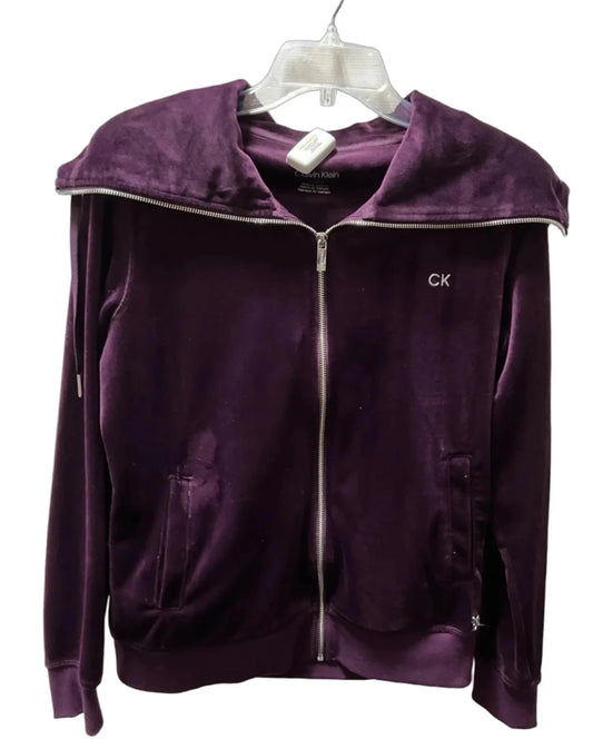 Athletic Sweatshirt Hoodie By Calvin Klein In Purple, Size: Sp