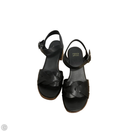 Sandals Heels Block By Frye And Co In Black, Size: 7.5
