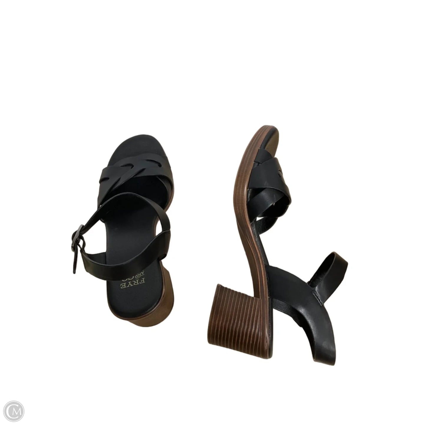 Sandals Heels Block By Frye And Co In Black, Size: 7.5