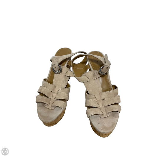 Sandals Heels Block By Coach In Tan, Size: 8.5