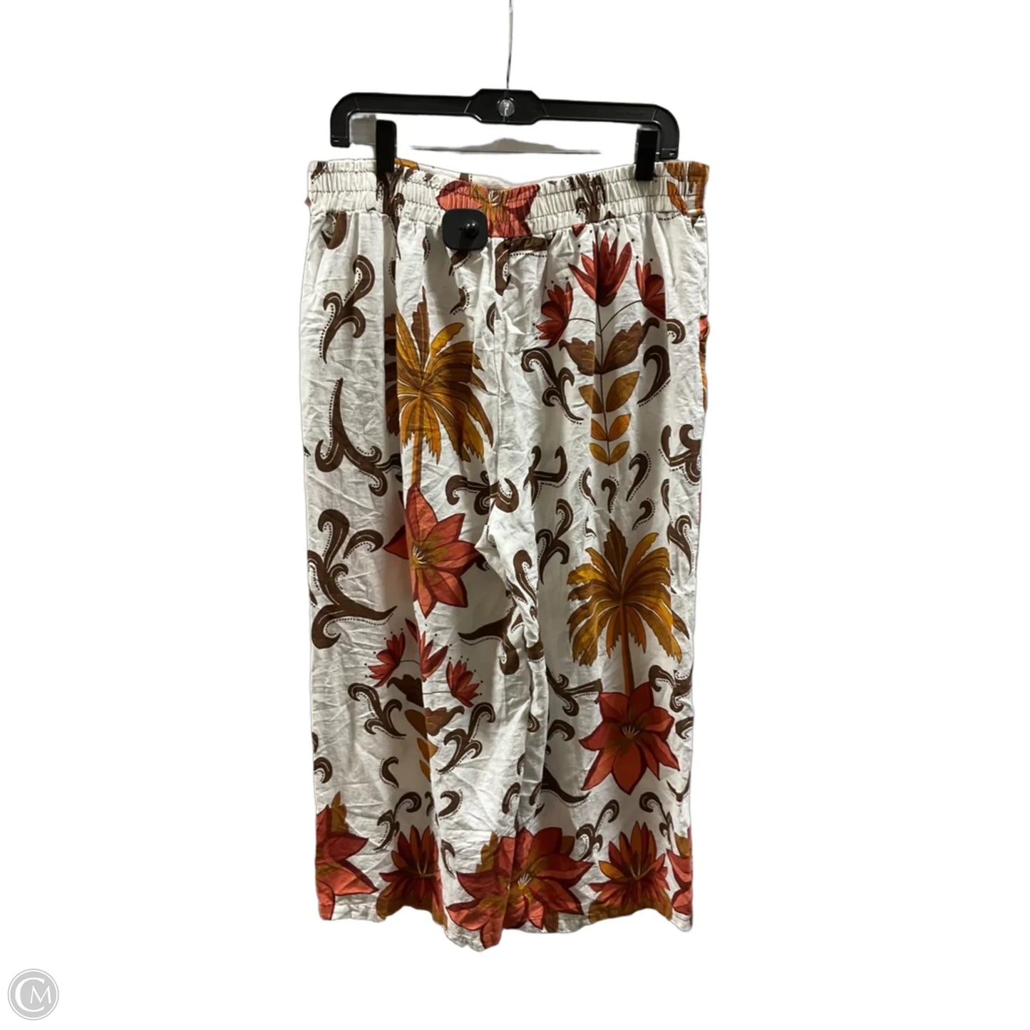 Pants Linen By Rachel Zoe In White & Yellow, Size: 12