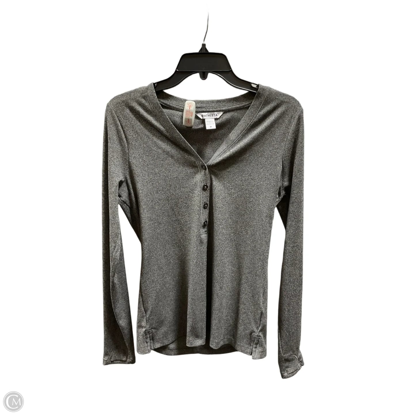 Athletic Top Long Sleeve Crewneck By Athleta In Grey, Size: M