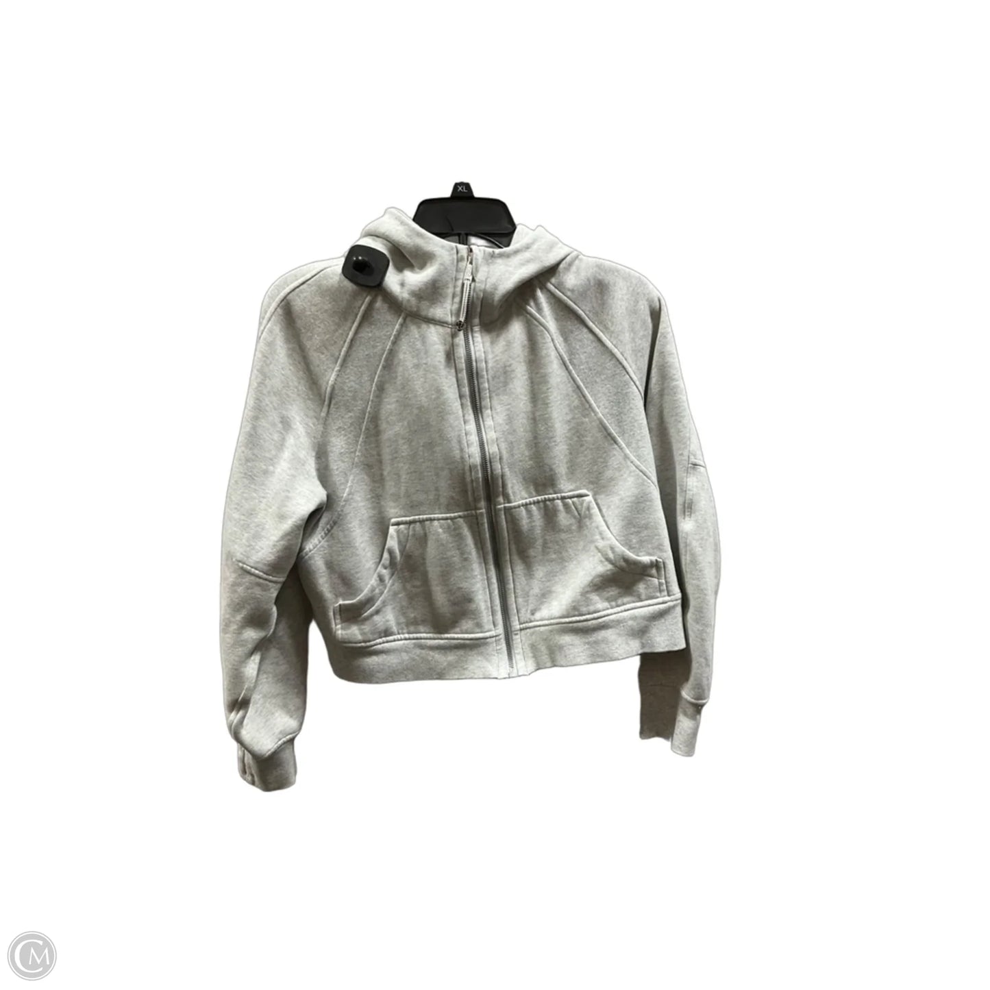 Athletic Top Long Sleeve Hoodie By Lululemon In Grey, Size: Xs