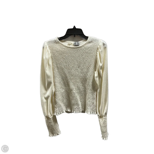 Top Long Sleeve By Anthropologie In Cream, Size: M