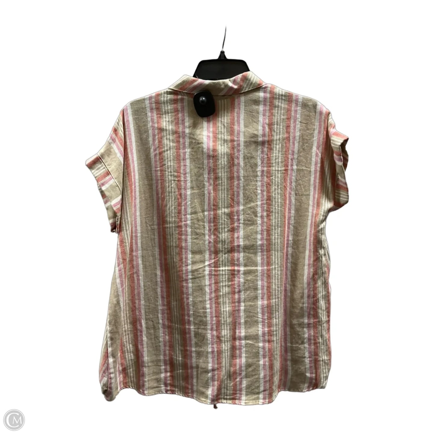 Blouse Short Sleeve By Ava James In Striped Pattern, Size: M