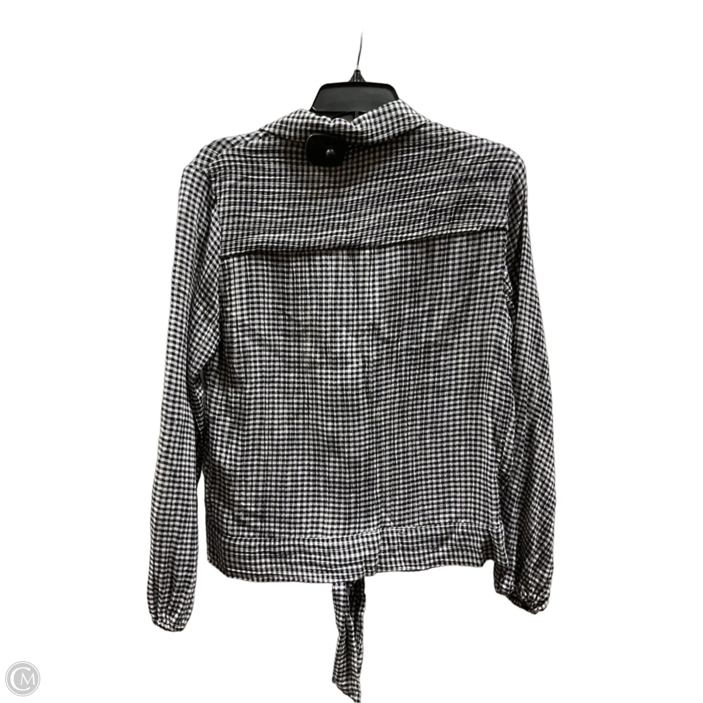 Blouse Long Sleeve By Lc Lauren Conrad In Blue & Cream, Size: M