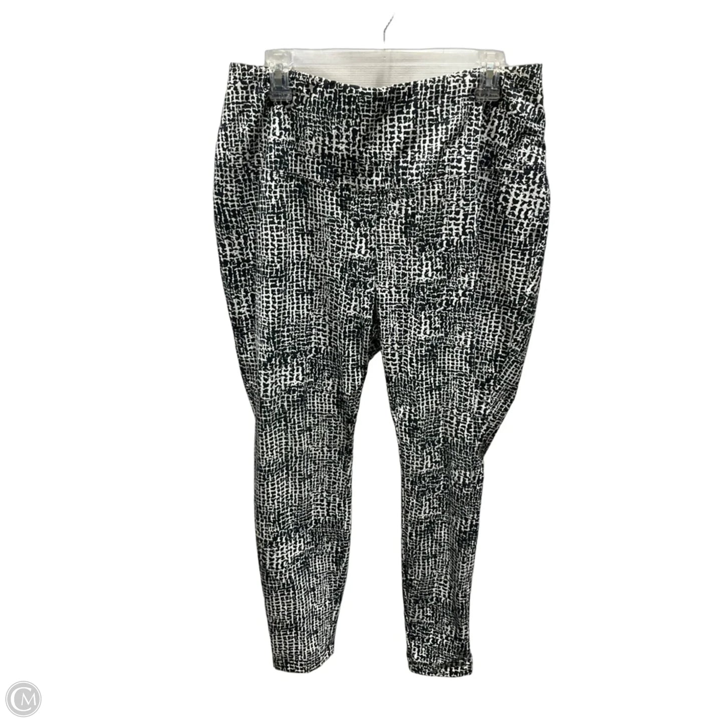 Athletic Leggings By Zenergy By Chicos In Black & White, Size: L