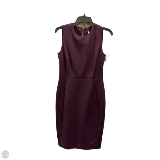 Dress Casual Midi By Calvin Klein In Purple, Size: 4