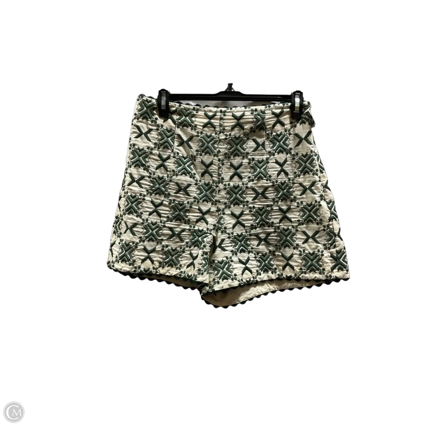 Shorts By Zara In Cream & Green, Size: S
