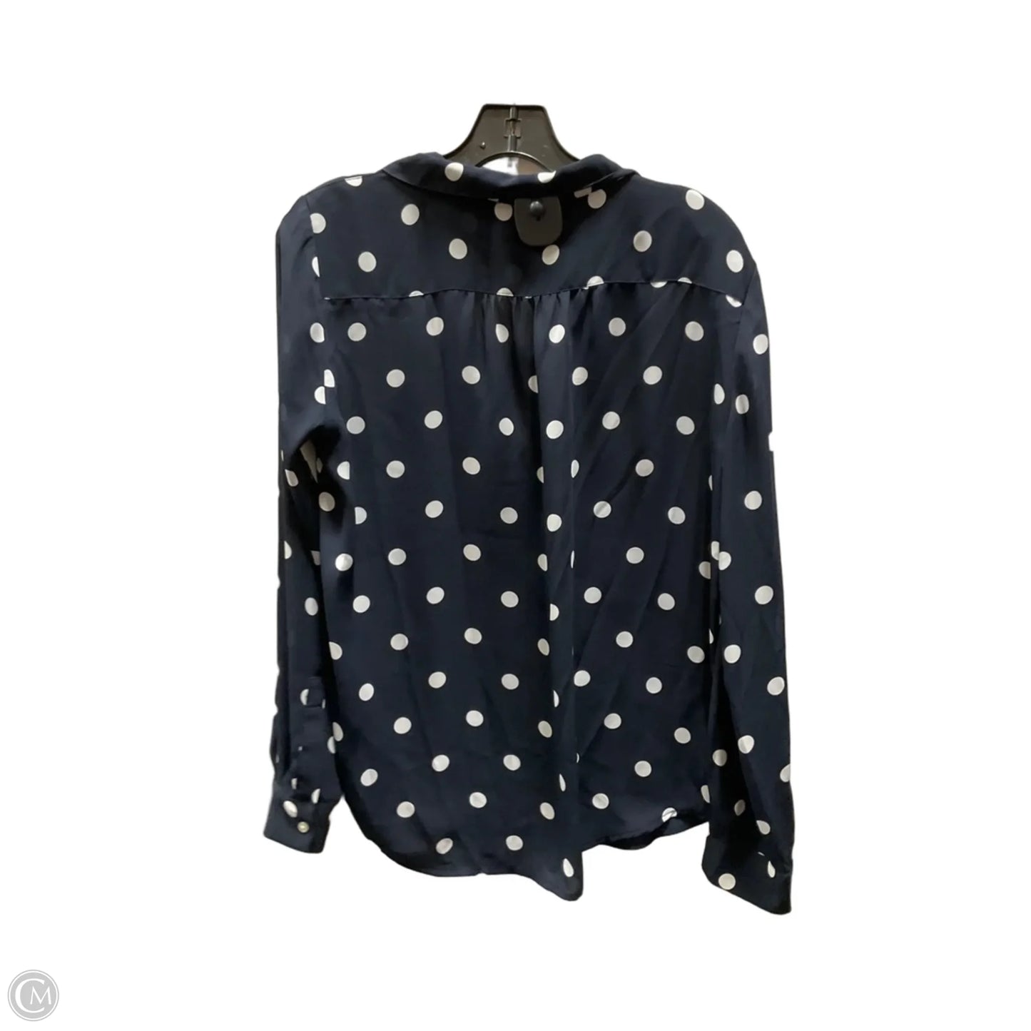 Blouse Long Sleeve By Loft In Polkadot Pattern, Size: M