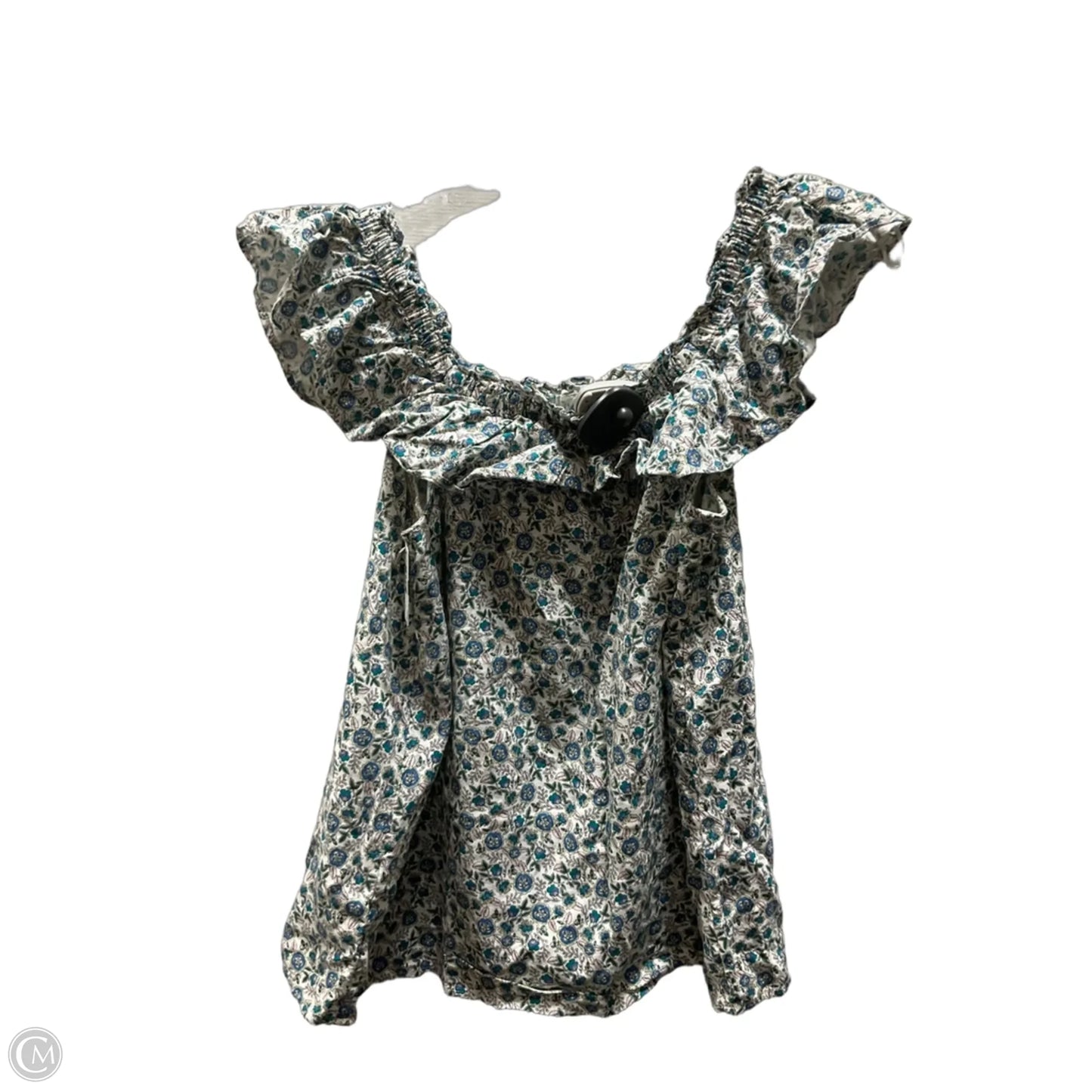 Top Sleeveless By Loft In Blue & White, Size: M