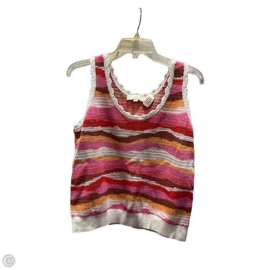 Top Sleeveless By Loft In Striped Pattern, Size: M