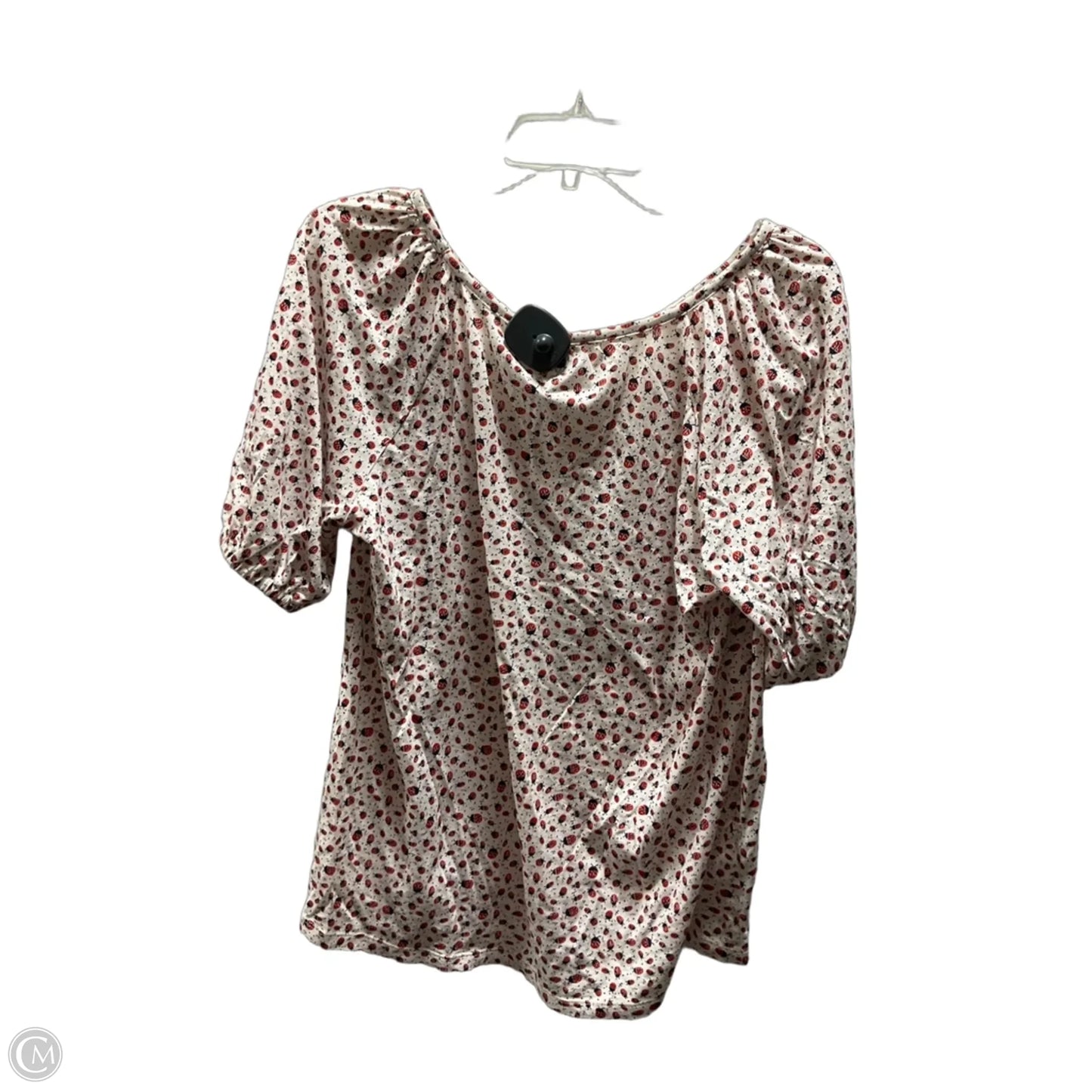 Top Short Sleeve By Loft In Red & White, Size: M