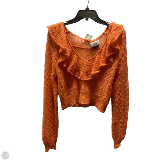 Top Long Sleeve By Free People In Orange, Size: M